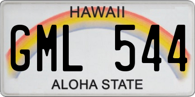 HI license plate GML544