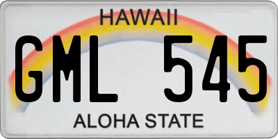 HI license plate GML545