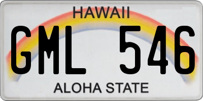 HI license plate GML546