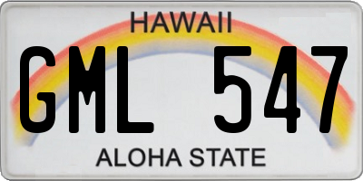 HI license plate GML547