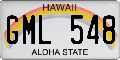 HI license plate GML548