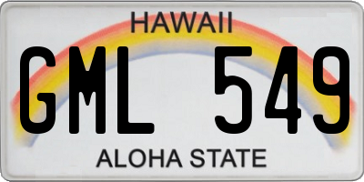 HI license plate GML549