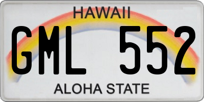 HI license plate GML552