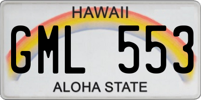 HI license plate GML553