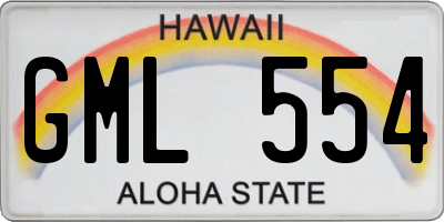 HI license plate GML554