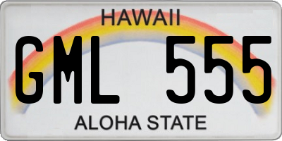 HI license plate GML555