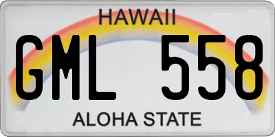 HI license plate GML558