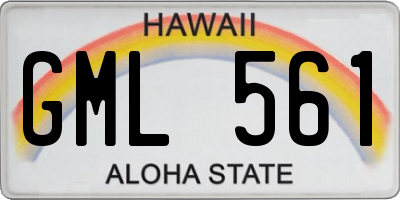 HI license plate GML561