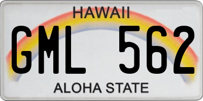 HI license plate GML562