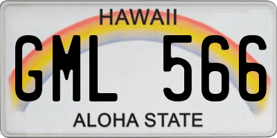HI license plate GML566