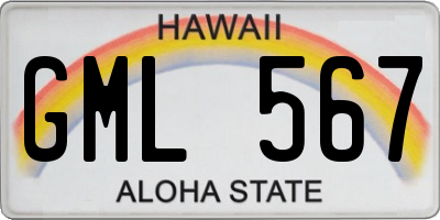 HI license plate GML567