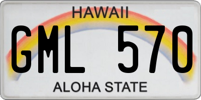 HI license plate GML570