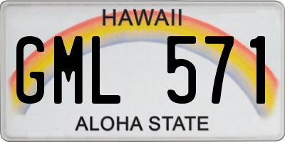 HI license plate GML571