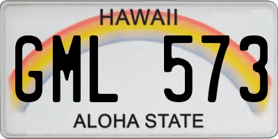 HI license plate GML573