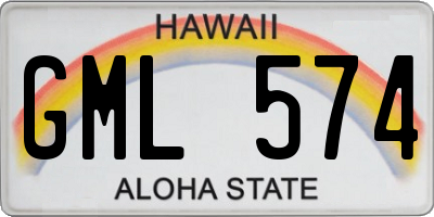 HI license plate GML574
