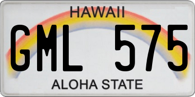 HI license plate GML575