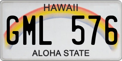 HI license plate GML576
