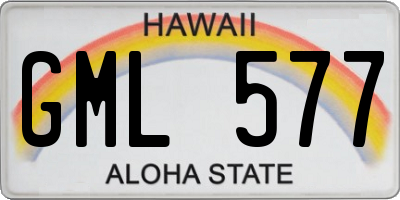 HI license plate GML577