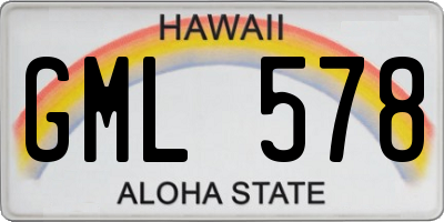 HI license plate GML578