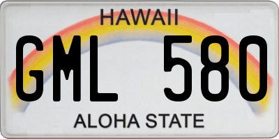 HI license plate GML580