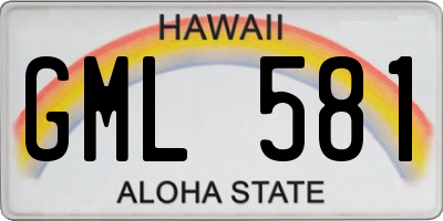 HI license plate GML581