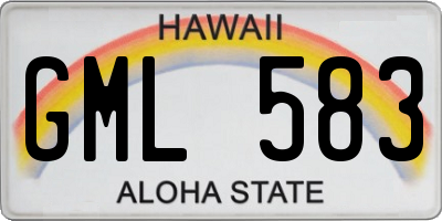 HI license plate GML583