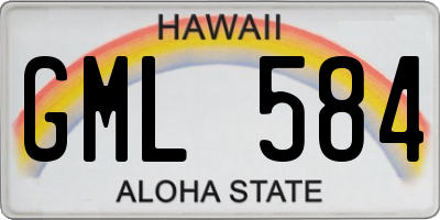 HI license plate GML584