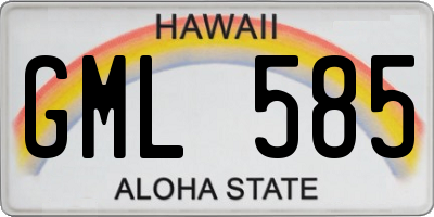 HI license plate GML585