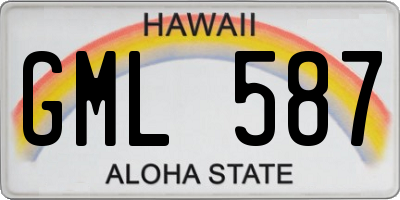 HI license plate GML587