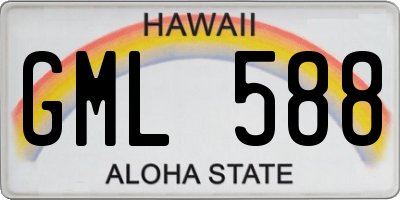 HI license plate GML588