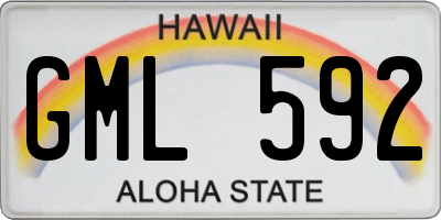HI license plate GML592