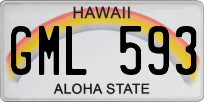 HI license plate GML593