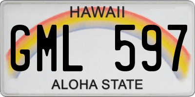 HI license plate GML597