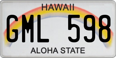 HI license plate GML598