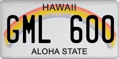 HI license plate GML600