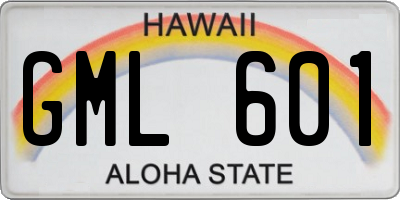 HI license plate GML601