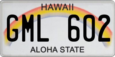 HI license plate GML602