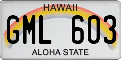 HI license plate GML603