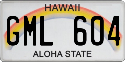 HI license plate GML604