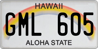 HI license plate GML605