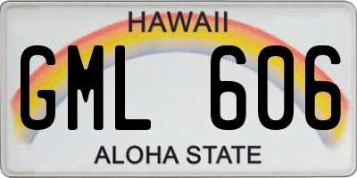 HI license plate GML606