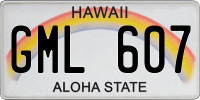 HI license plate GML607