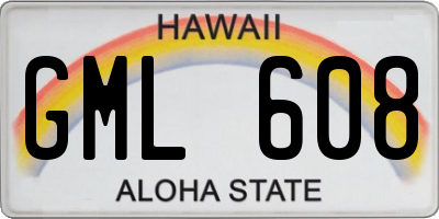 HI license plate GML608