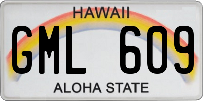 HI license plate GML609