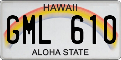 HI license plate GML610