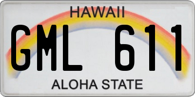 HI license plate GML611