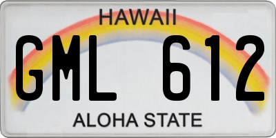 HI license plate GML612