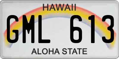 HI license plate GML613