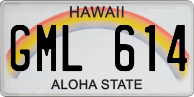 HI license plate GML614
