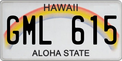 HI license plate GML615